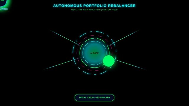 Autonomous Portfolio Rebalancer Interface Featuring Quantum Technology and Neural Network Visualization in a 4K Display Format for Innovative Financial Solutions