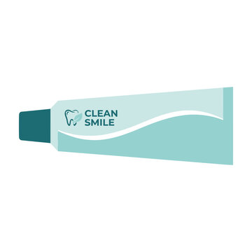 Clean smile toothpaste tube with tooth icon