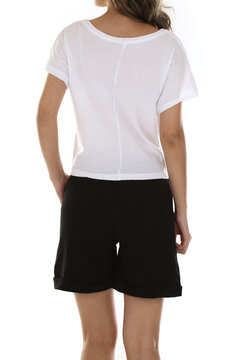Fashion photoshoot in a studio with a white background for e-commerce