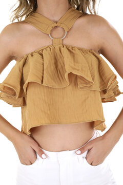 Fashion photoshoot in a studio with a white background for e-commerce