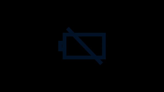 Simple animation of a low battery indicator in flat design. Moving image of a low battery with a simple animation.