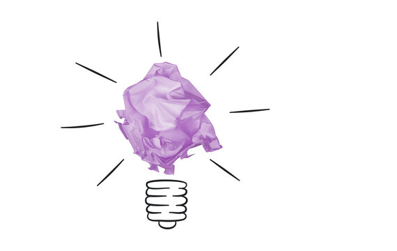 Creative representation of a fresh idea emerging from discarded paper. Great visual for psychology blogs, educational materials, final exams, and critical thinking development