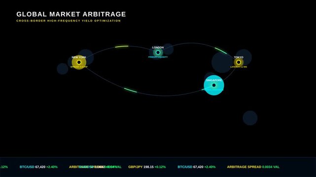A Conceptual Visualization of Global Market Arbitrage Strategies Across Major Financial Cities with Focus on Cross-Border Trading Dynamics