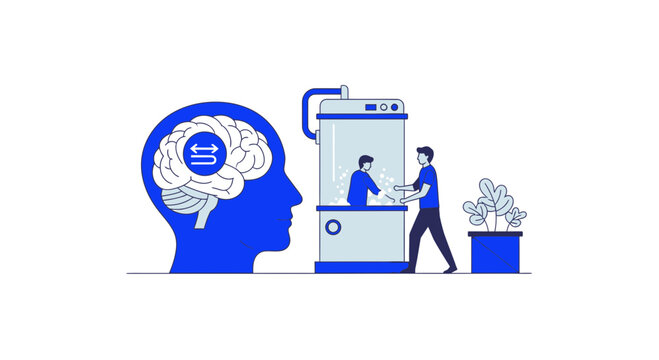 Conceptual Illustration of Brainwashing and Cognitive Data Processing