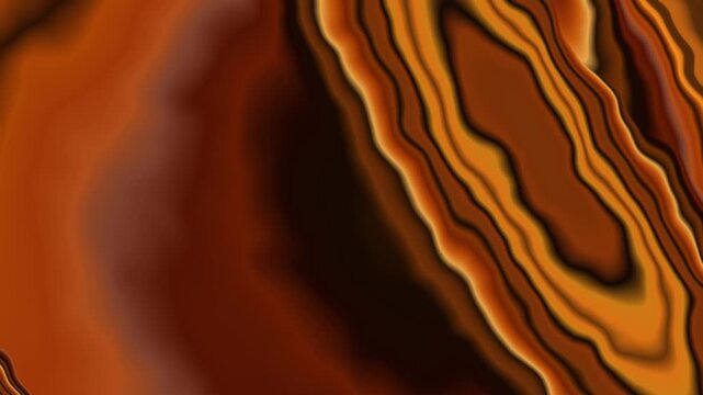 Deep Amber Mineral Agate Wave Motion Loop - Dark Bronze Wood Grain Texture