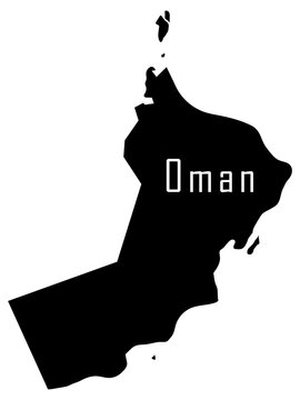 Oman Silhouette Map Vector Isolated on Transparent Background
