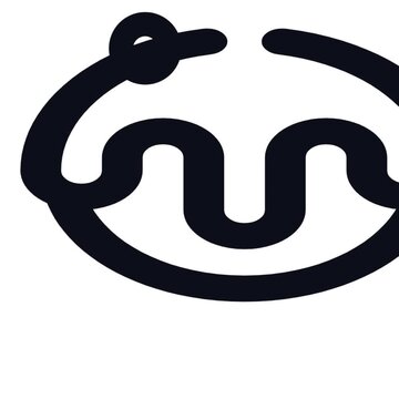 Circular geometric logo design featuring bold thick black lines with fluid motion and abstract wave patterns appearing in this dynamic motion clip animation video file today.