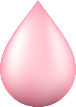 Pink drop, smooth and glossy droplet