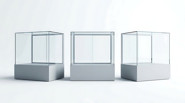 Glass Display Cases for Minimalist Product Presentation on Pedestals