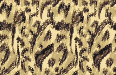 Seamless abstract sketch animal pattern with high contrast black charcoal leopard spots on cream background. © Deti