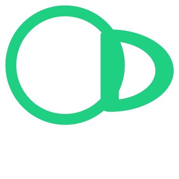 Green circle transforming into letter D character through seamless digital motion graphics animation that shows clean minimalist vector shapes shifting fluidly for your professional branding projects.