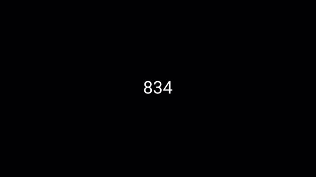 animated number counter 0 to 500 with alpha channel, number counter video counting upto one thousand on transparent background for likes, views, amount concepts.