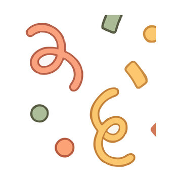 Cute Confetti Kawaii Flat Clipart