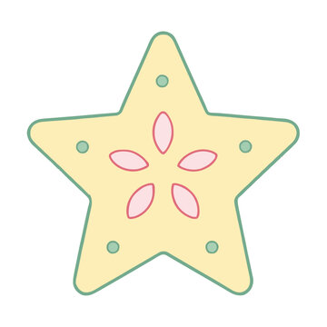 Cute Star Soft Pastel Outline Clipart