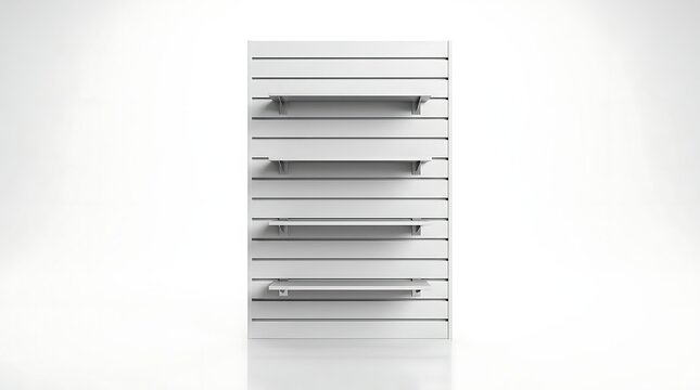 Slatwall Display Rack with Empty Shelves for Retail Product Showcase