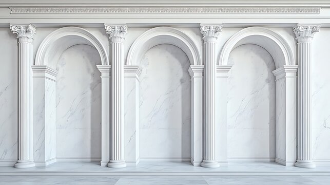 Classic White Marble Arches.