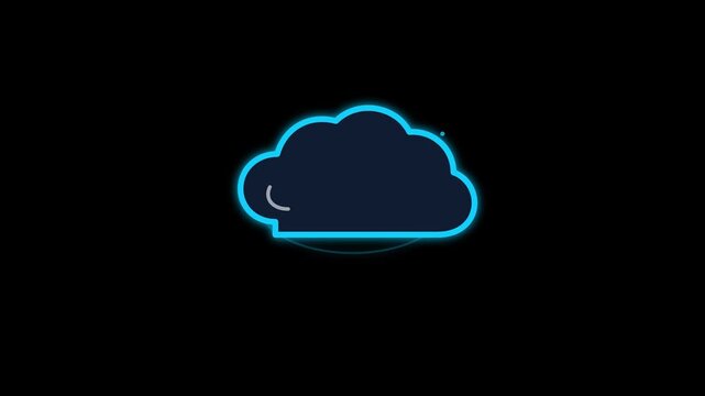 Glowing Cloud Animation for Cloud Computing and Technology