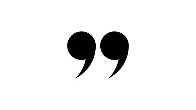 Black closing double quotation marks icon isolated on white background