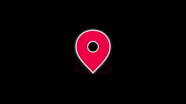 Glowing Location Pin Animation for GPS Navigation and Maps