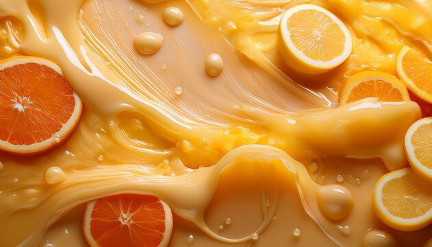 melted cheese or butter texture orange lemon apple juice