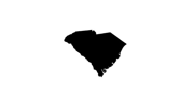 South Carolina state map silhouette isolated on white background