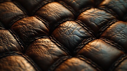 Naklejka premium Dark Quilted Leather Texture.