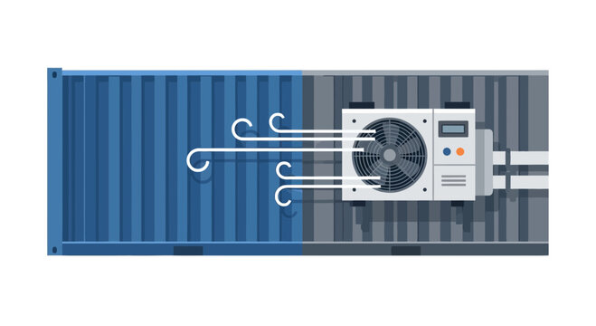 Refrigerated Shipping Container Illustration for Cold Chain Logistics and Perishable Cargo