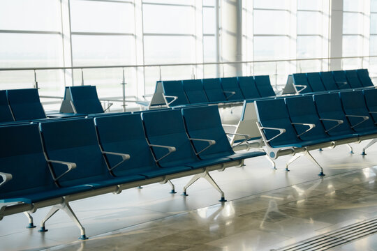 Empty seating area at airport