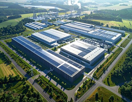 Wide distant perspective of an Indian hyperscale data center facility, illustrating the scale of modern cloud computing and digital infrastructure.