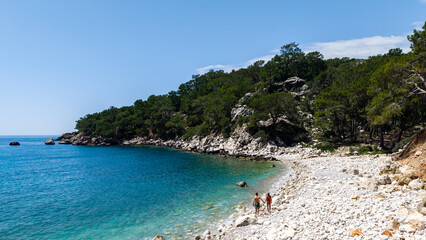 Fototapeta premium Breathtaking coastal views and serene walks in Mavikent Kumluca, Antalya, Turkey