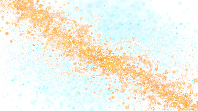 R&aacute;faga diagonal de brillantes part&iacute;culas doradas y efecto bokeh flotando en la oscuridad, creando una atm&oacute;sfera m&aacute;gica y festiva. PNG
