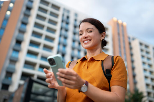 Checking Smartphone Outdoors