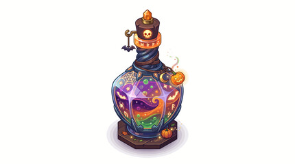 Halloween Magic Potion Bottle Vector Illustration © nura