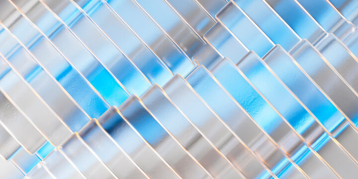 3D Cyan Glass Lattice