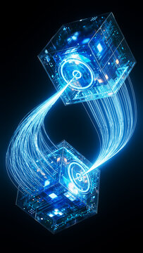 Glass Data Cubes Connected by Light Streams