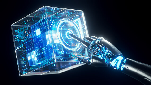 Robotic Hand Activating Glass Data Cube