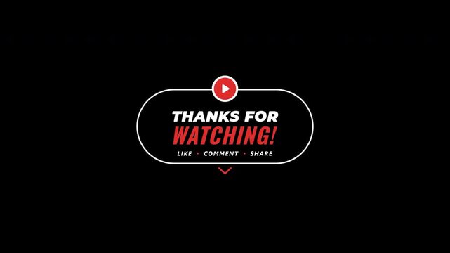 Thanks for watching animation, thanks for watching outro, video end screen, social media call to action
