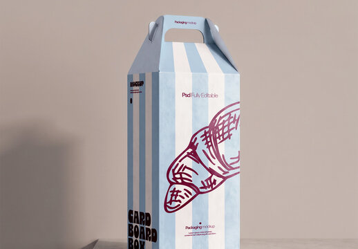 Cardboard Gable Box Mockup