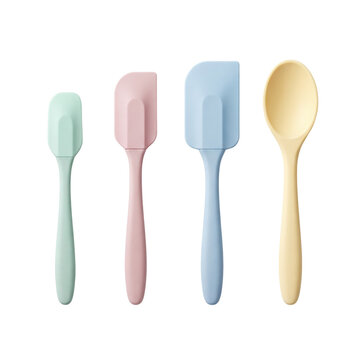 Pastel silicone baking spatulas and spoon set