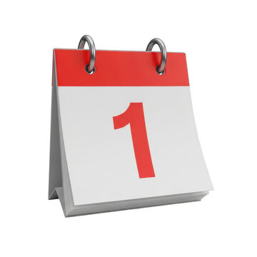 A calendar page turned to the first day of the month, symbolizing new beginnings.
