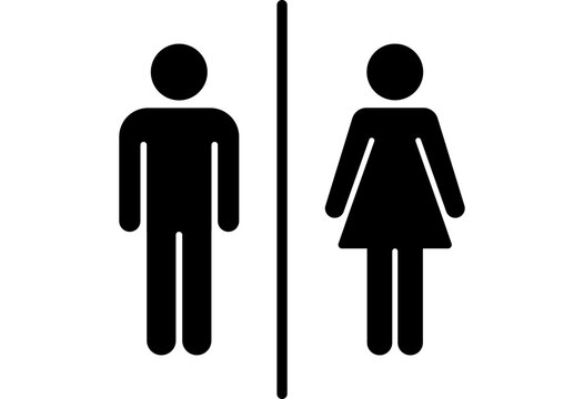 male and female restroom icon set. toilet washroom bathroom gender sign symbols
