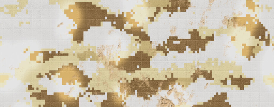 Digital Camouflage Pattern in Sand and Earth Tones