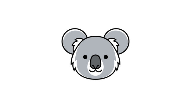 Cute koala head mascot icon.