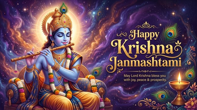 Shri Krishna Janmashtami Dahi Handi Gokulashtami Krishnashtami Krushna Jayanti Ashtami Rohini Kanhaiya Janmotsav Nandotsav Celebration Divine Festive Devotion Joy Culture Tradition ... See Less