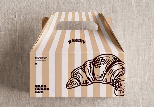 Bakery Gable Box Mockup on Linen Fabric