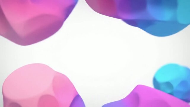 Abstract background with smooth 3D fluid shapes in vibrant pink and blue gradient colors