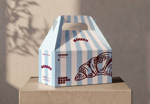 Bakery Box Mockup on Pedestal
