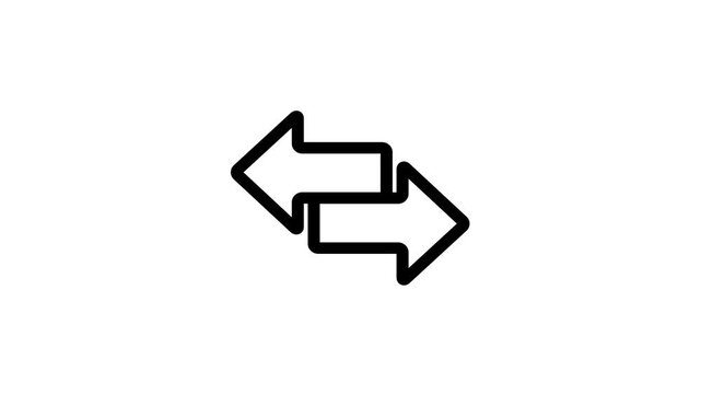 Horizontal exchange arrow icon representing bidirectional transfer, swapping,data exchange, financial transactions, workflow processes, communication, synchronization, and directional change concepts.