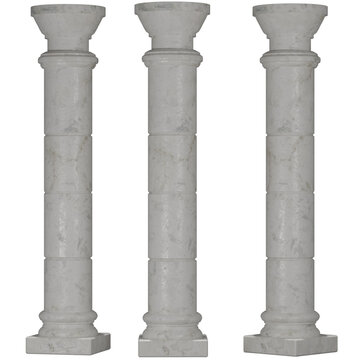 Greek White Pillar with Classic Ancient Architectural Style