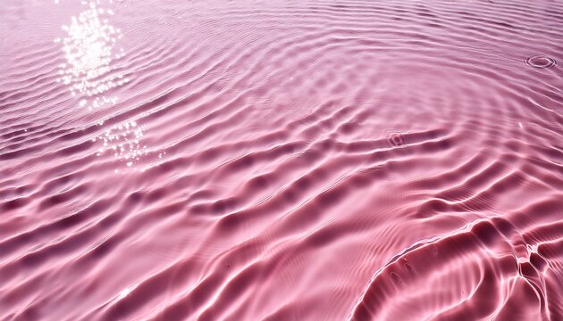fresh water background light gossamer pink pattern with natural rippled water texture top view with copy space cosmetic water surface background